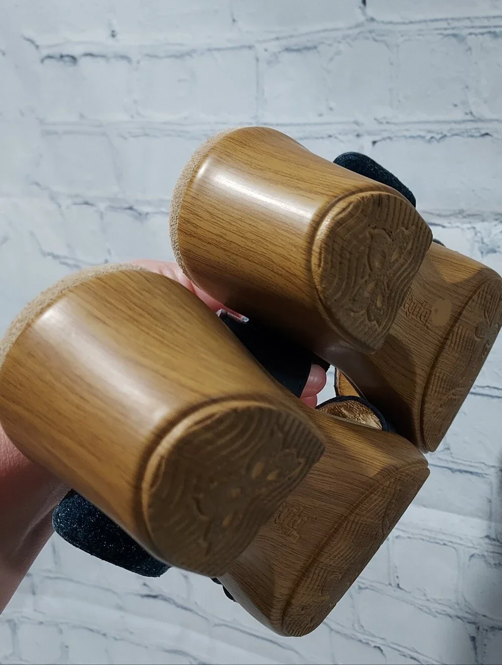 Alegria LIN 622 N Embroidered Leather Navy Wedge Sandal Size 37 Size 7-7.5 US